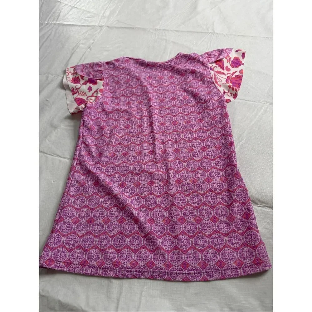 NWT Cabana Life Pink Amelia Island Ruffle Rash Guard Top Girls Size 12 New
